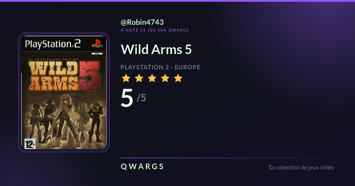 Robin4743 a noté Wild Arms 5 5/5