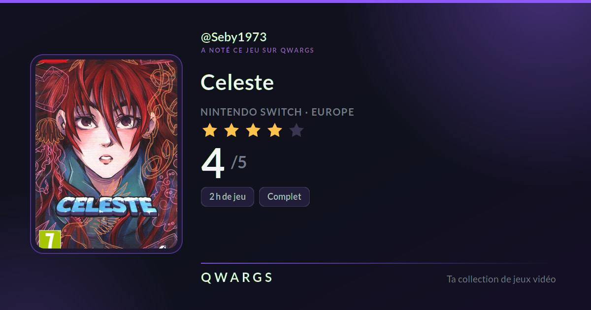 Seby1973 a noté Celeste 4/5
