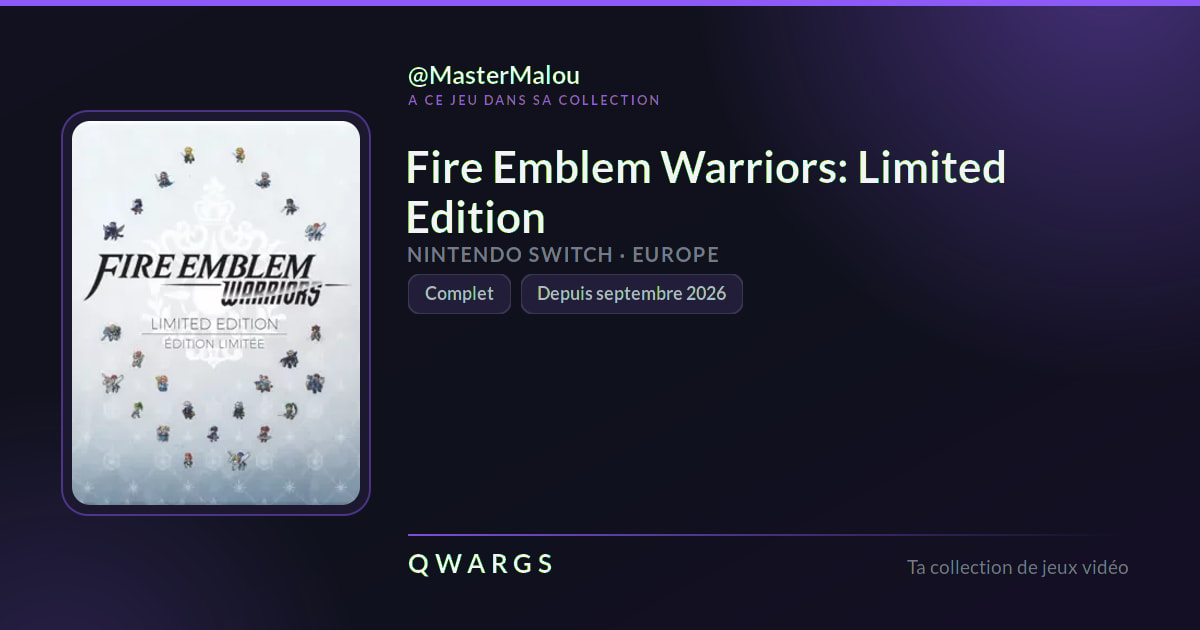 Fire Emblem Warriors: Limited Edition, dans la collection de MasterMalou
