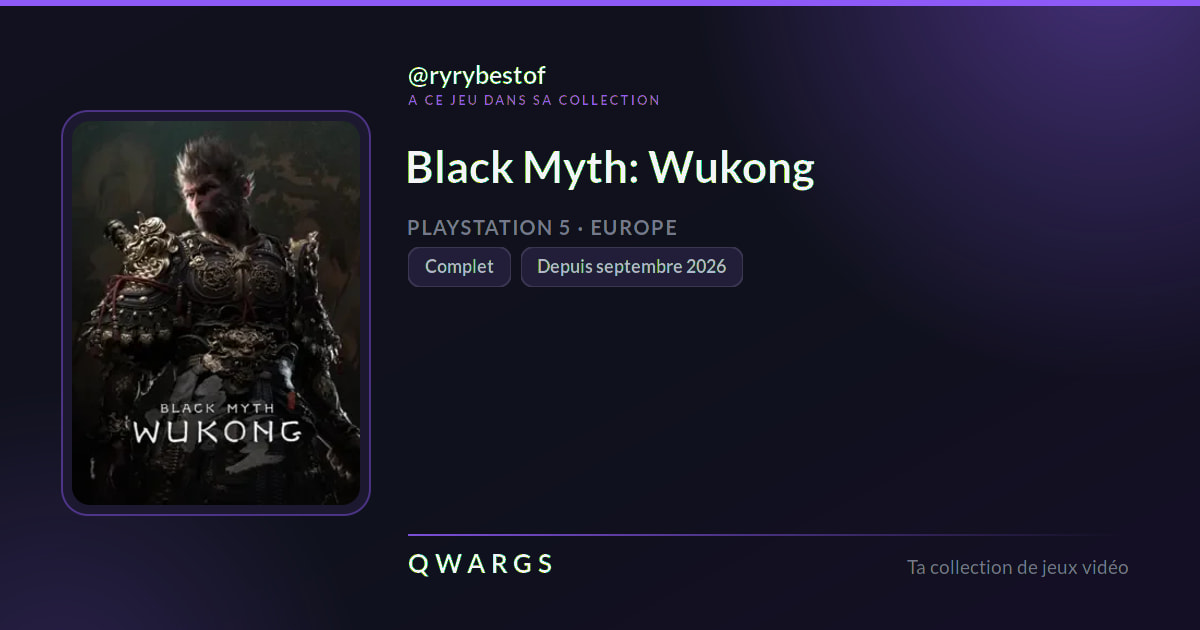Black Myth: Wukong, dans la collection de ryrybestof