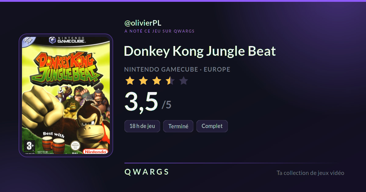 olivierPL a noté Donkey Kong Jungle Beat 3,5/5