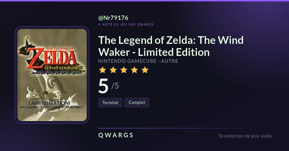Nr79176 a noté The Legend of Zelda: The Wind Waker - Limited Edition 5/5