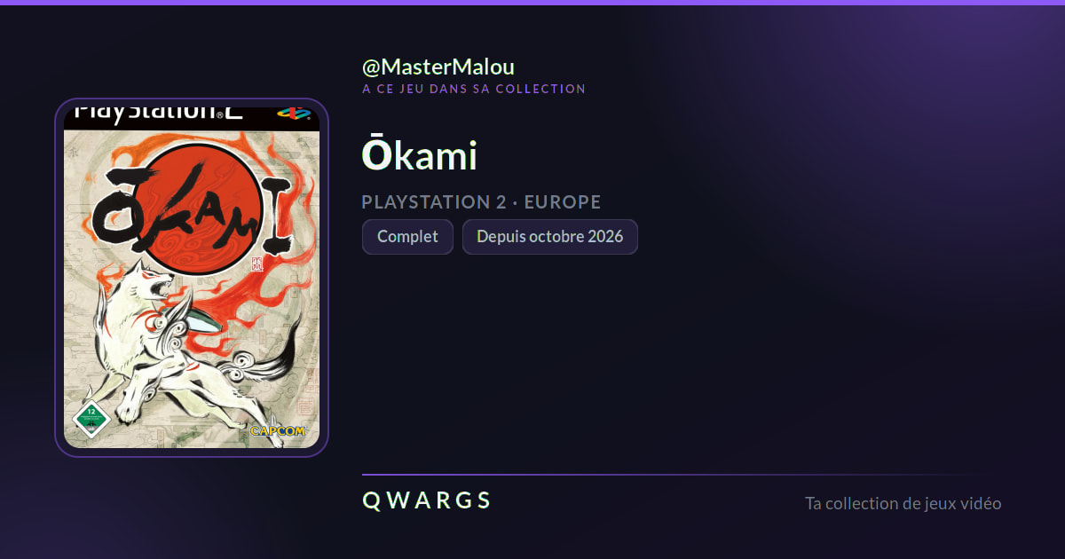 Ōkami, dans la collection de MasterMalou